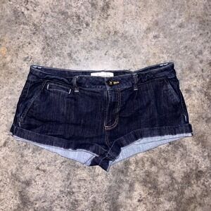 American Rag Cie Mini Shorts Womens 11 Blue Denim Cuffed Hem Stretch Mid Rise